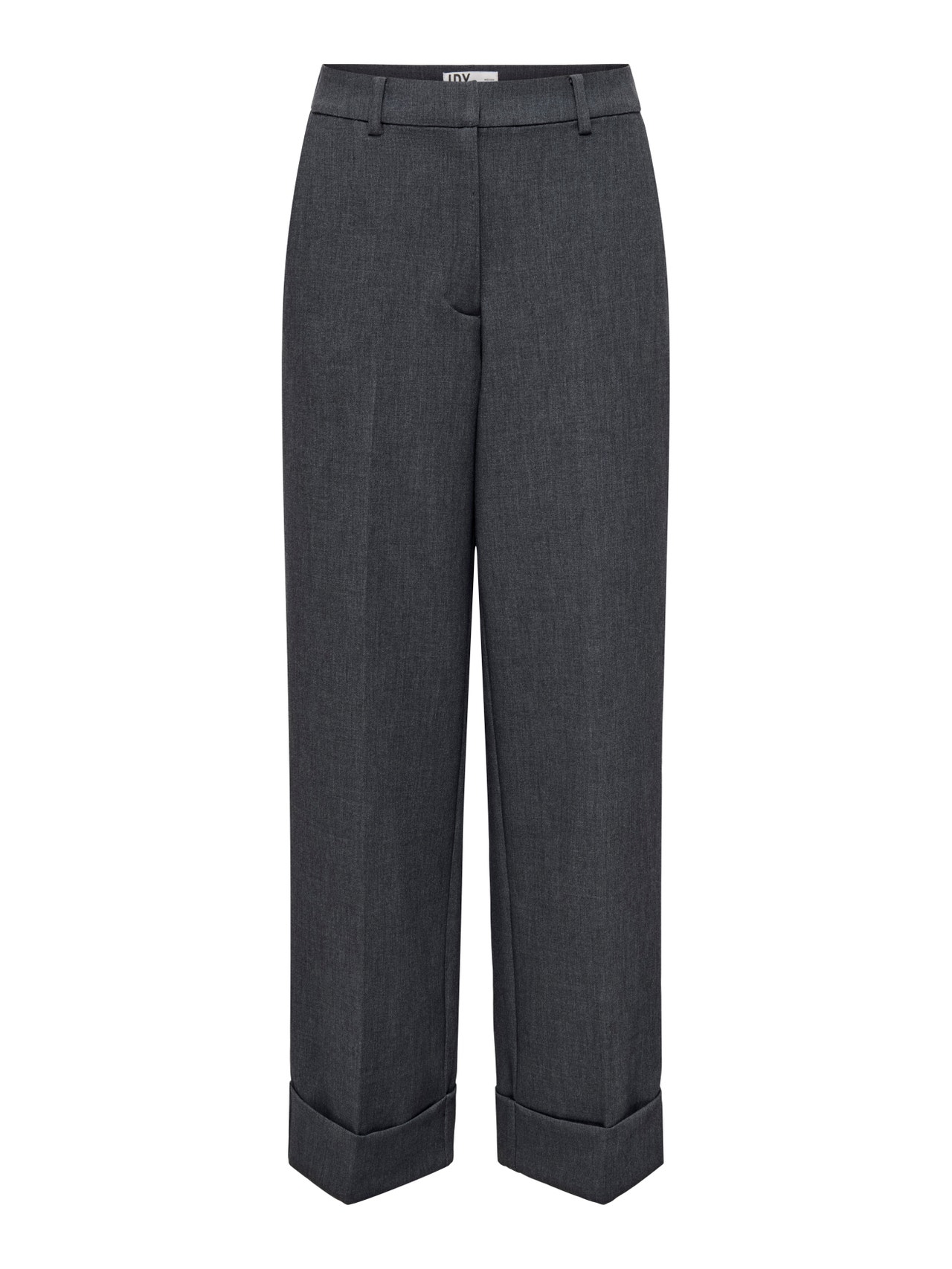 ONLY JDYFAITH Straight Fit Tailored Trousers -Dark Grey Melange - 15348996
