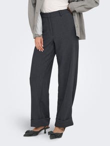 ONLY JDYFAITH Straight Fit Tailored Trousers -Dark Grey Melange - 15348996