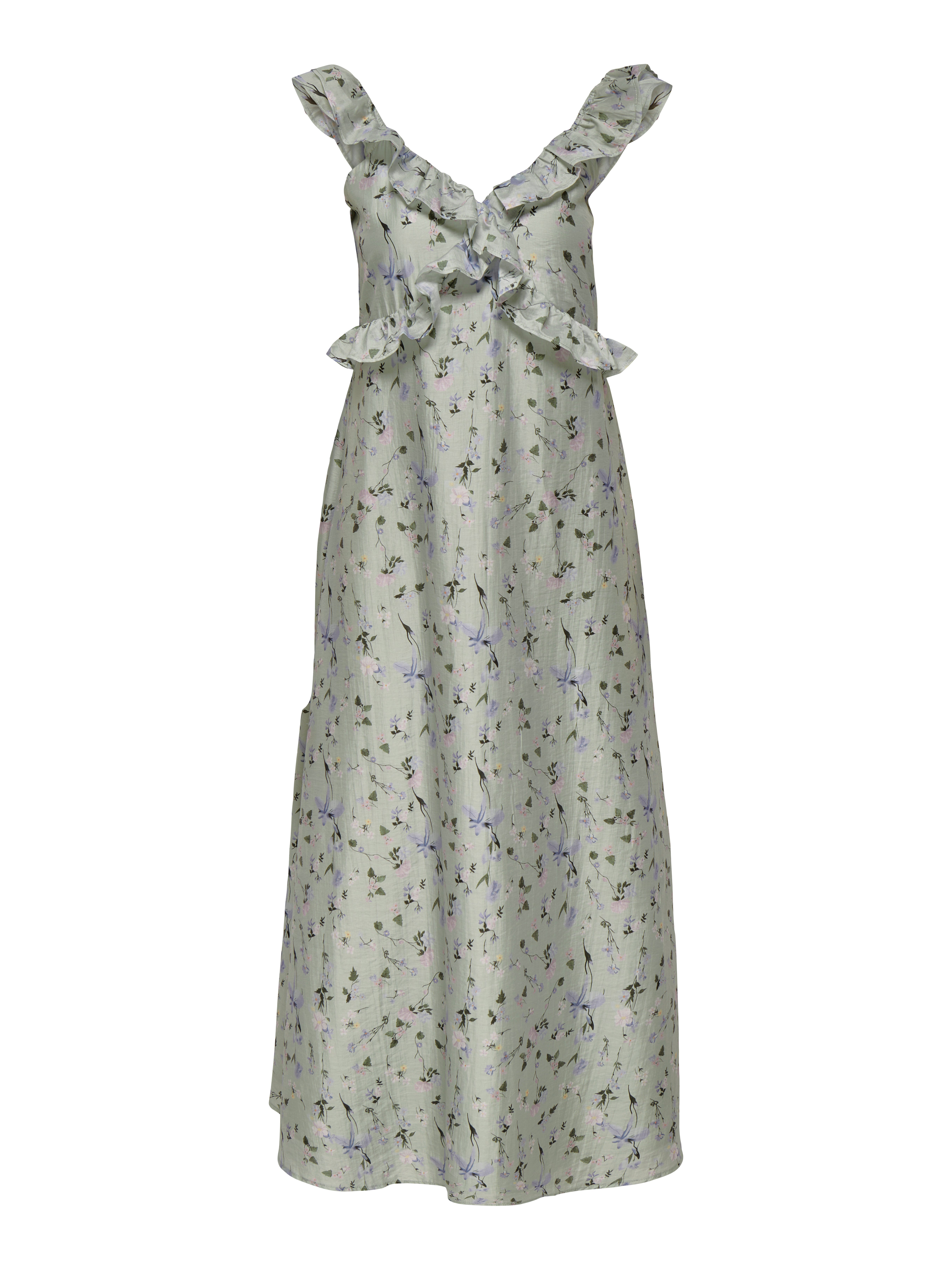 Normal Geschnitten V-ausschnitt Langes Kleid