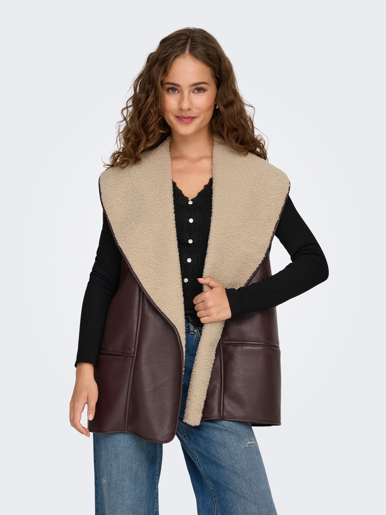 ONLY ONLDORA Colete -Seal Brown - 15349119