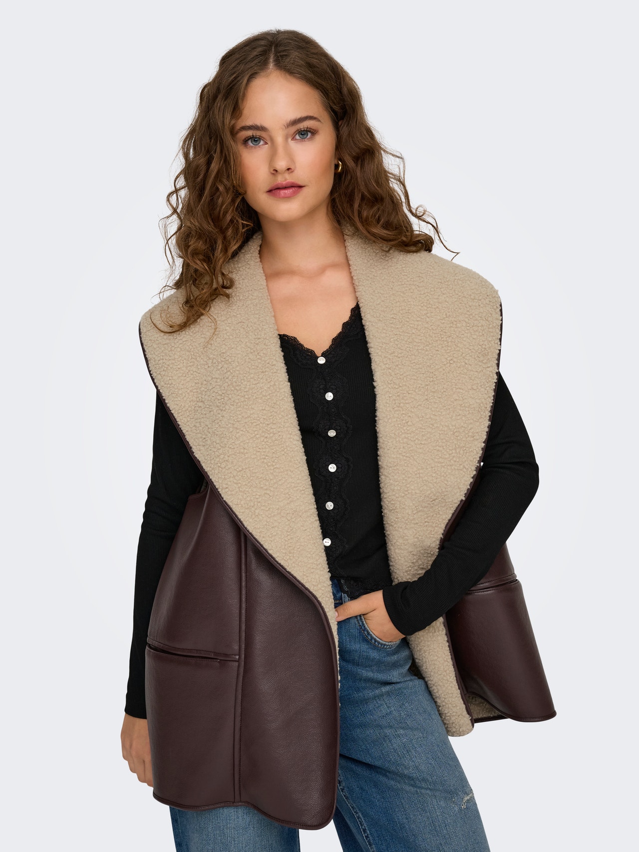 ONLY ONLDORA Colete -Seal Brown - 15349119