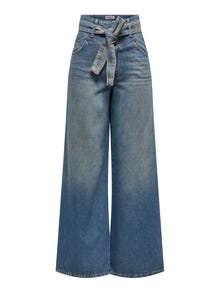 ONLY Laia jalaosaga lõige Kõrge vöökoht Teksad -Medium Blue Denim - 15349251