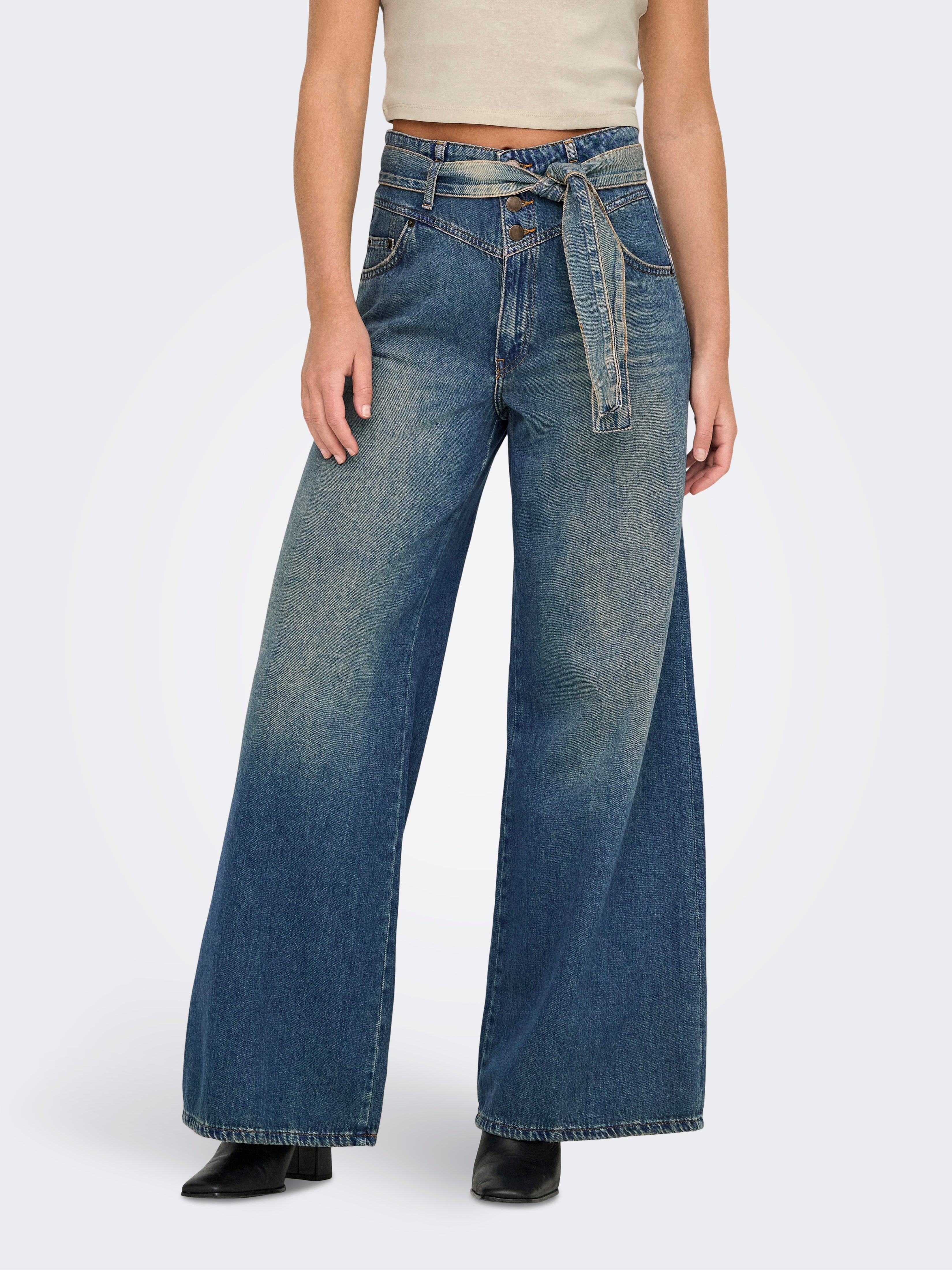 Onljoelle Hohe Taille Weiter Beinschnitt Jeans