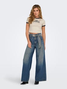 ONLY Laia jalaosaga lõige Kõrge vöökoht Teksad -Medium Blue Denim - 15349251