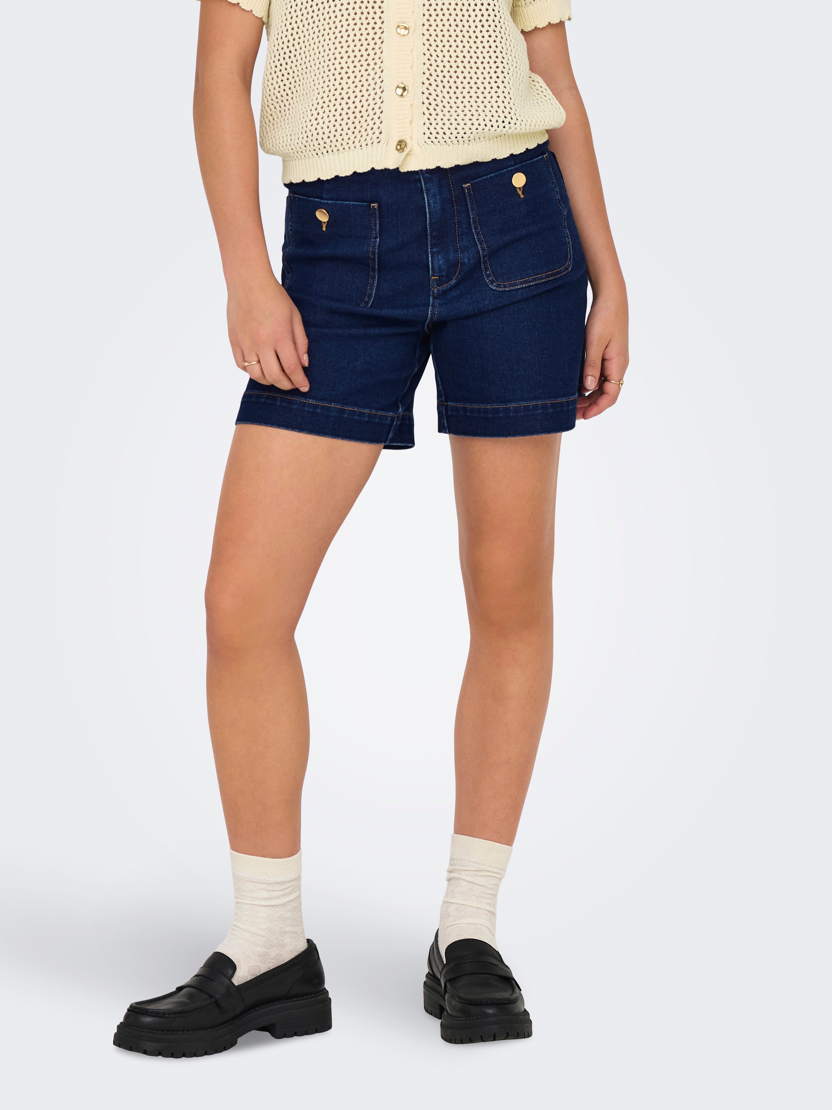 Onlmadeline Hohe Taille Normal Geschnitten Jeans-shorts