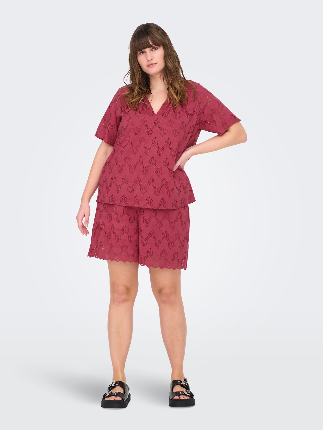 ONLY Tavapärane lõige Lühikesed püksid -Earth Red - 15349432