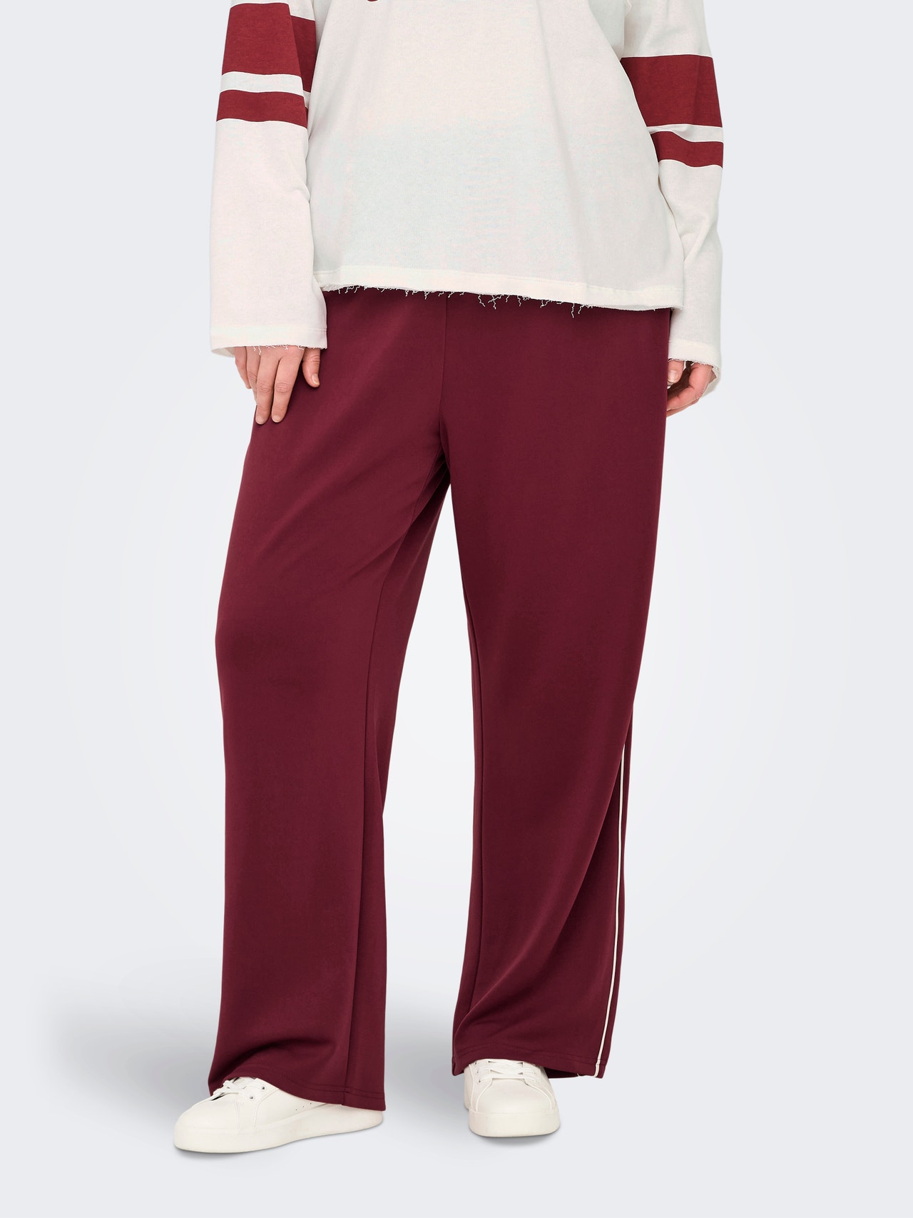 ONLY CARLETT Regular fit Broek met wijde pijpen -Ruby Wine - 15349464