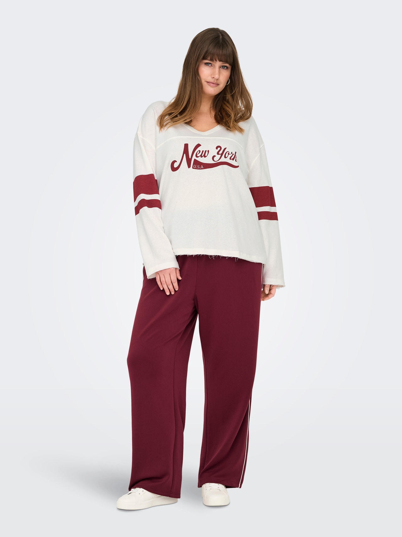 ONLY CARLETT Regular Fit Pantaloni a gamba larga -Ruby Wine - 15349464
