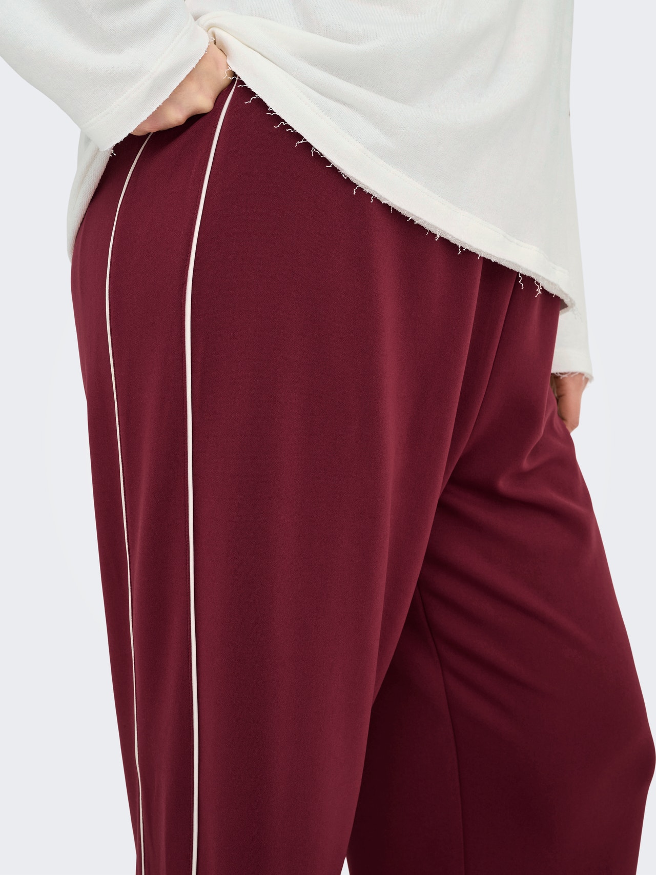 ONLY CARLETT Regular fit Broek met wijde pijpen -Ruby Wine - 15349464