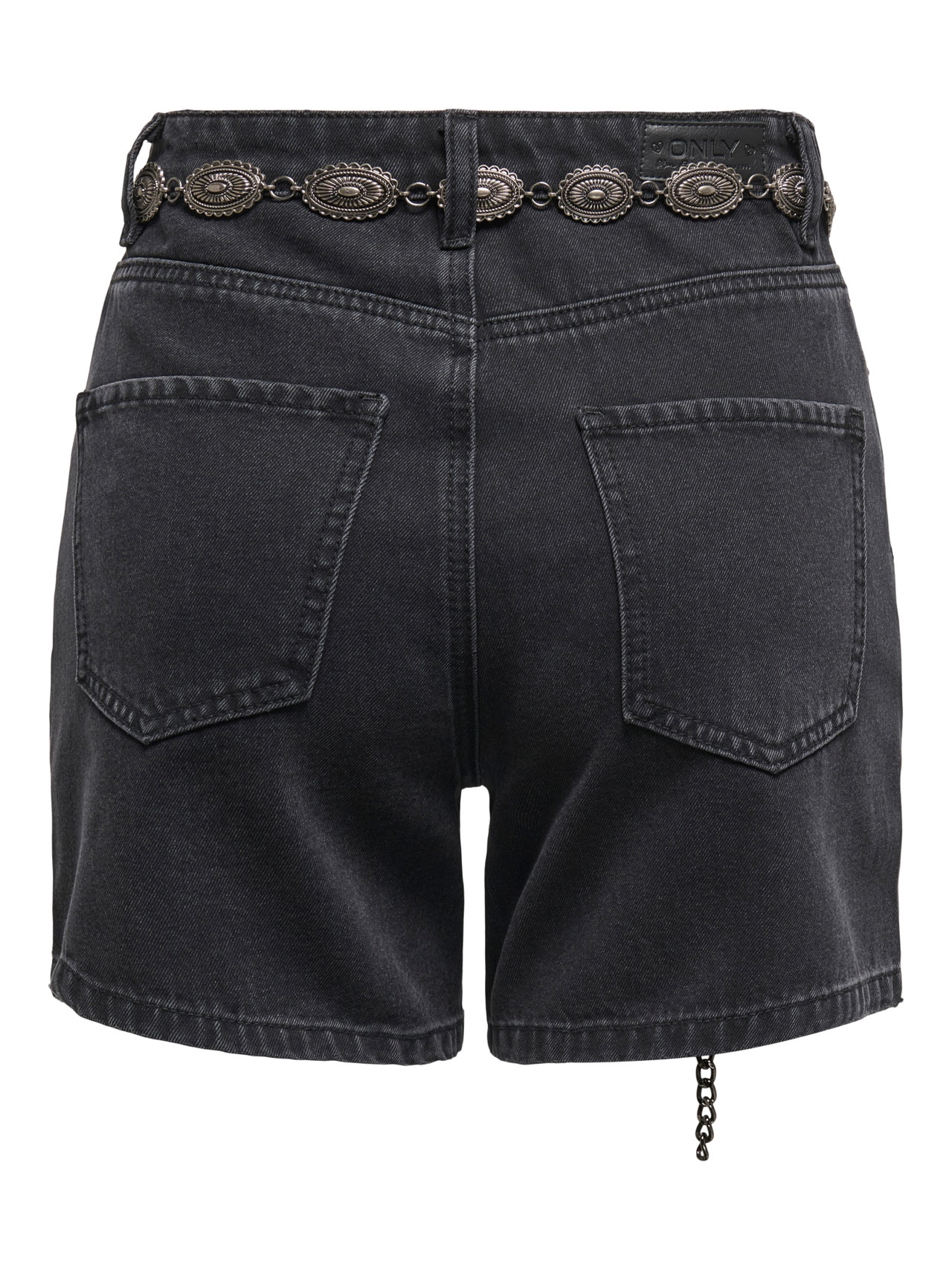 ONLY ONLVEGA Cintura alta Mom Fit Calções -Washed Black - 15349509