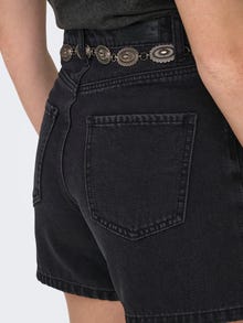 ONLY ONLVEGA Cintura alta Mom Fit Calções -Washed Black - 15349509