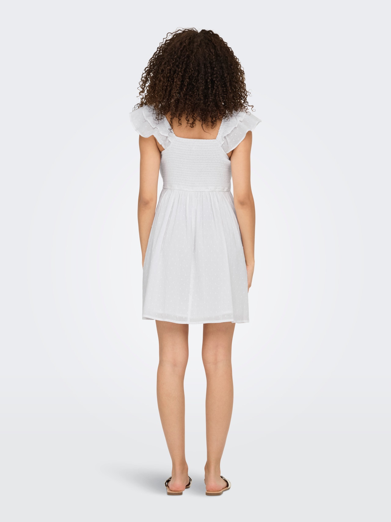 ONLY Tavapärane lõige U-kaelus Lühike kleit -Cloud Dancer - 15350028