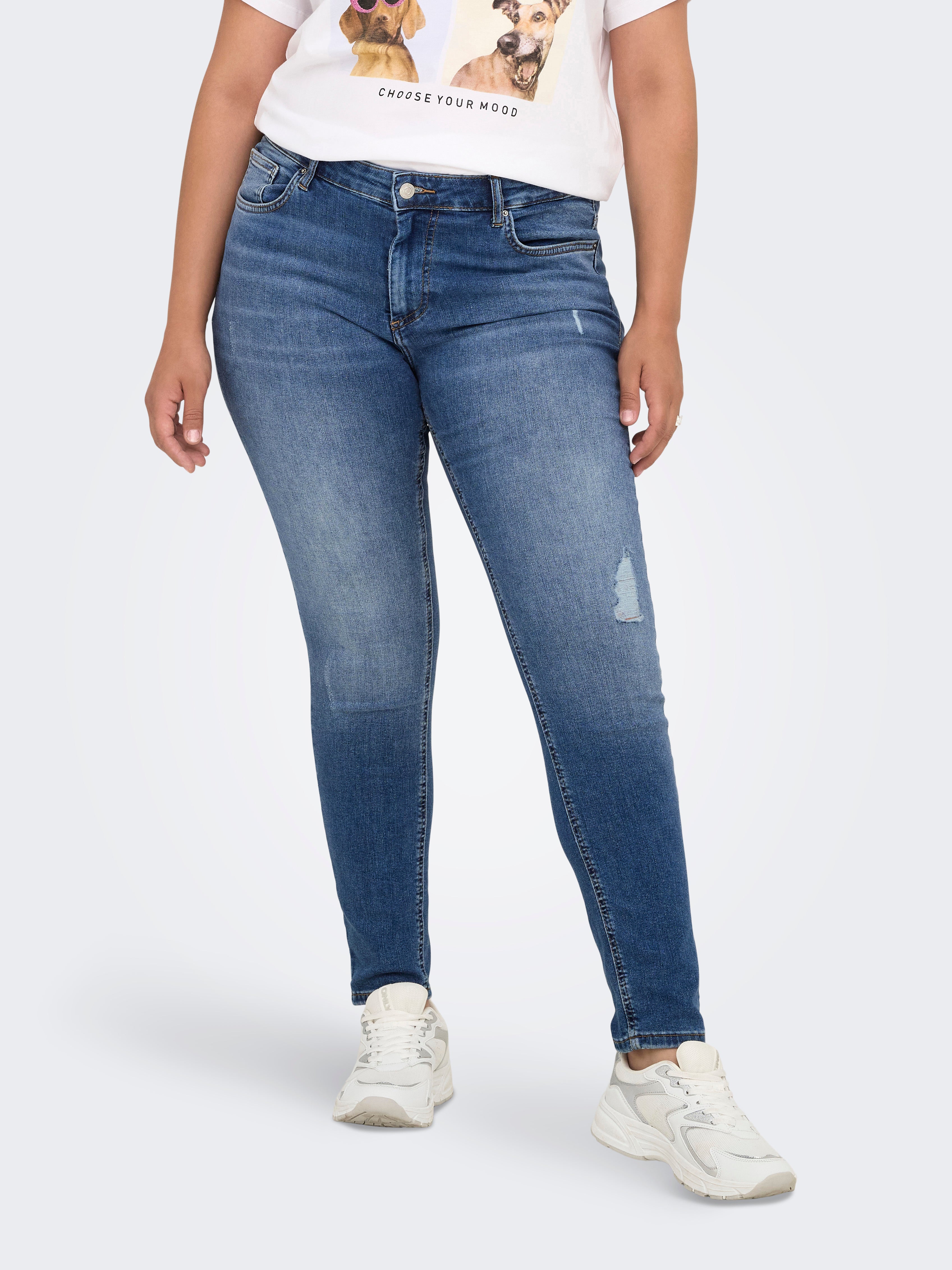 Carwilly Mittlere Taille Skinny Fit Jeans