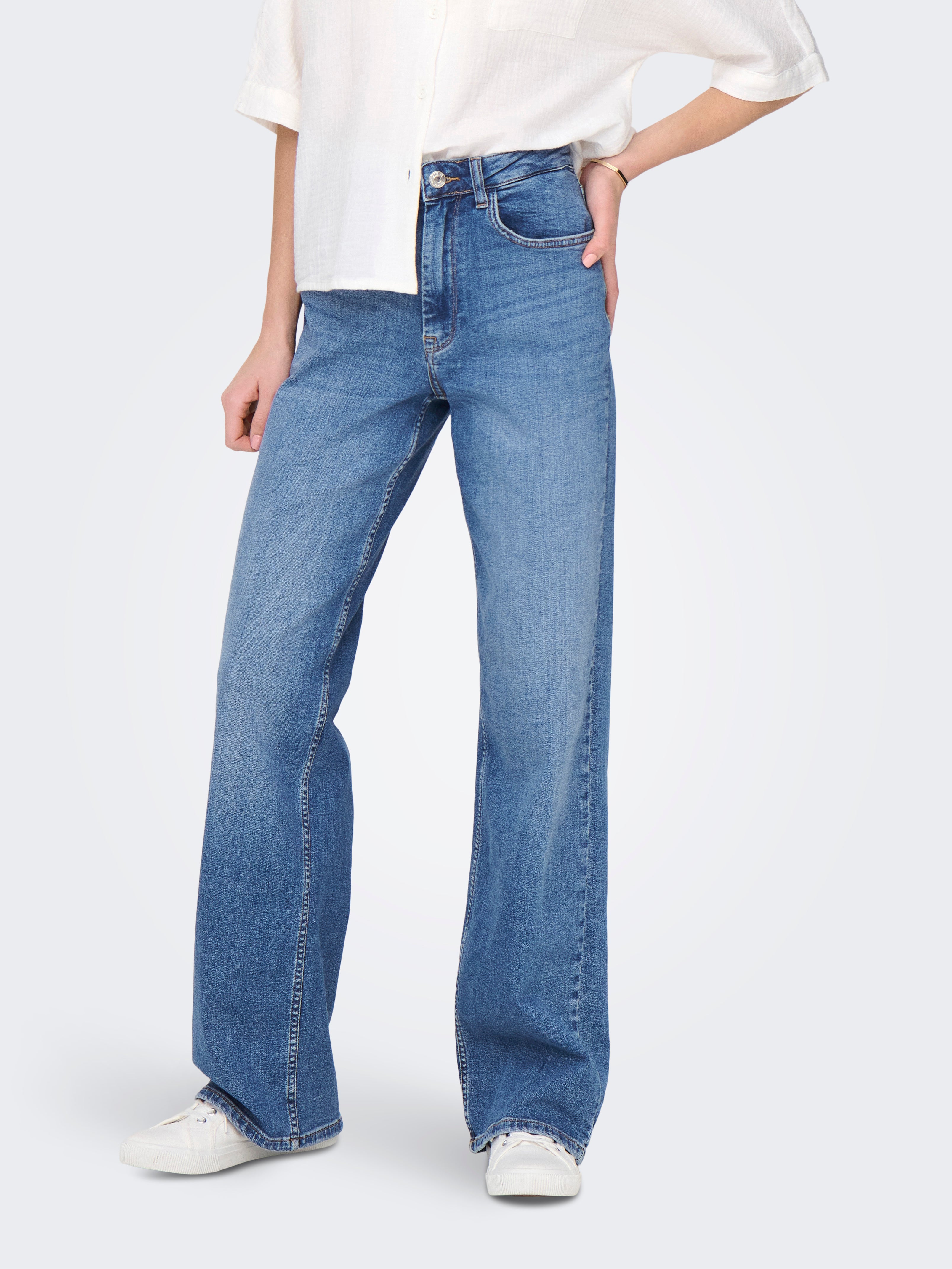 Onljudith Hohe Taille Weiter Beinschnitt Jeans