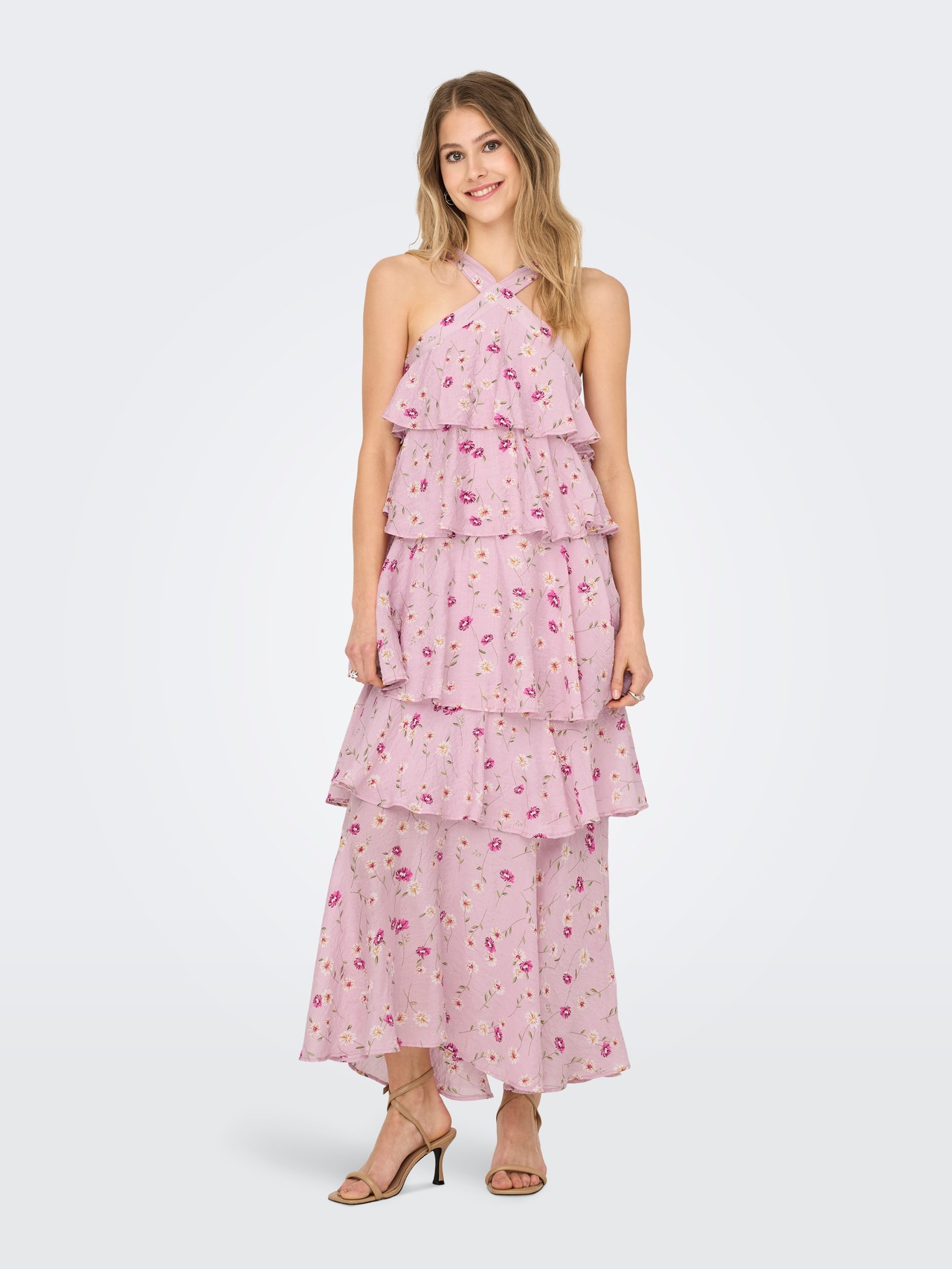 ONLY Tavapärane lõige Kaela tagant kinnitatav Pikk kleit -Orchid Pink - 15350560