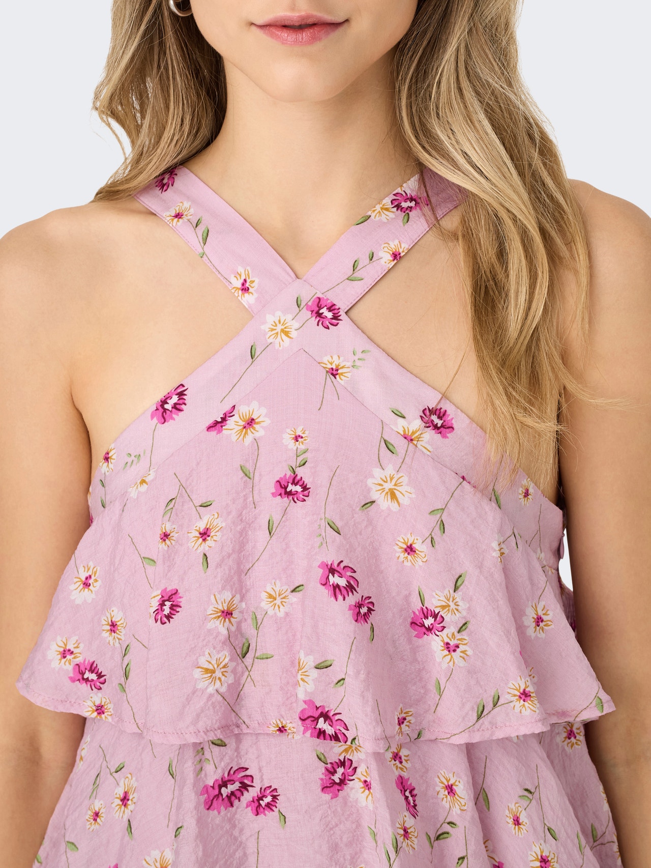 ONLY Tavapärane lõige Kaela tagant kinnitatav Pikk kleit -Orchid Pink - 15350560