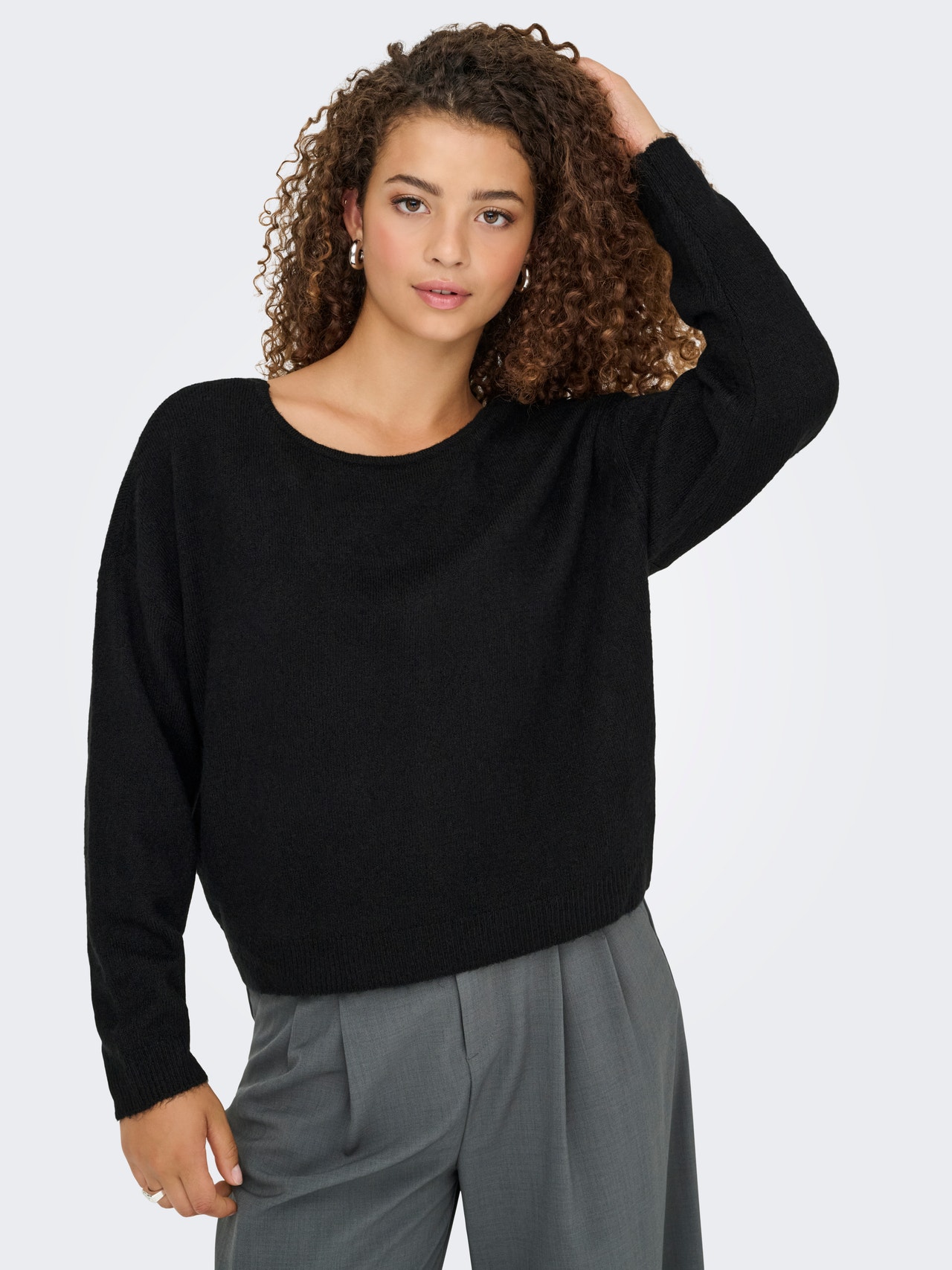 ONLY Regulāra piemērotība O-kakls Pulovers -Black - 15350599