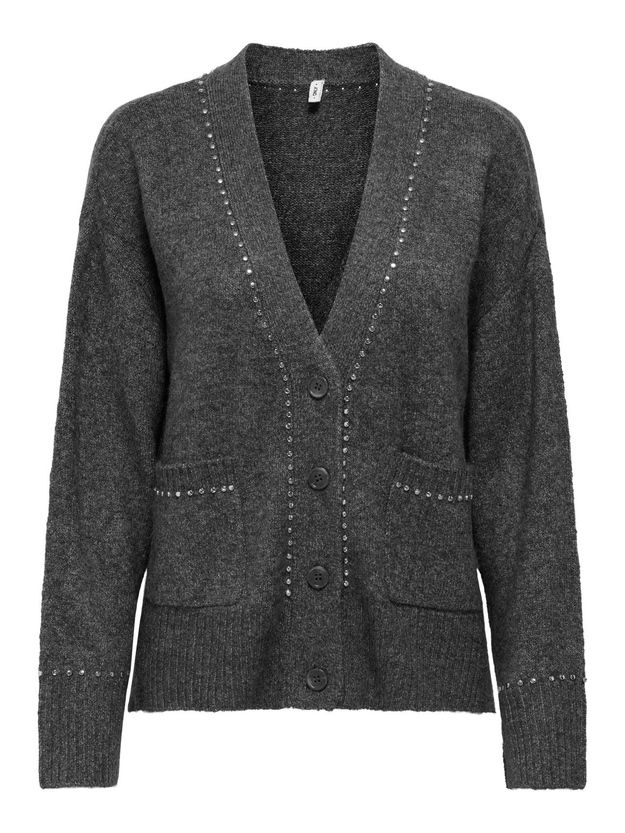 ONLY Tavapärane lõige V-kaelus Kootud kardigan -Medium Grey Melange - 15350625