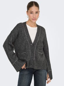ONLY Tavapärane lõige V-kaelus Kootud kardigan -Medium Grey Melange - 15350625