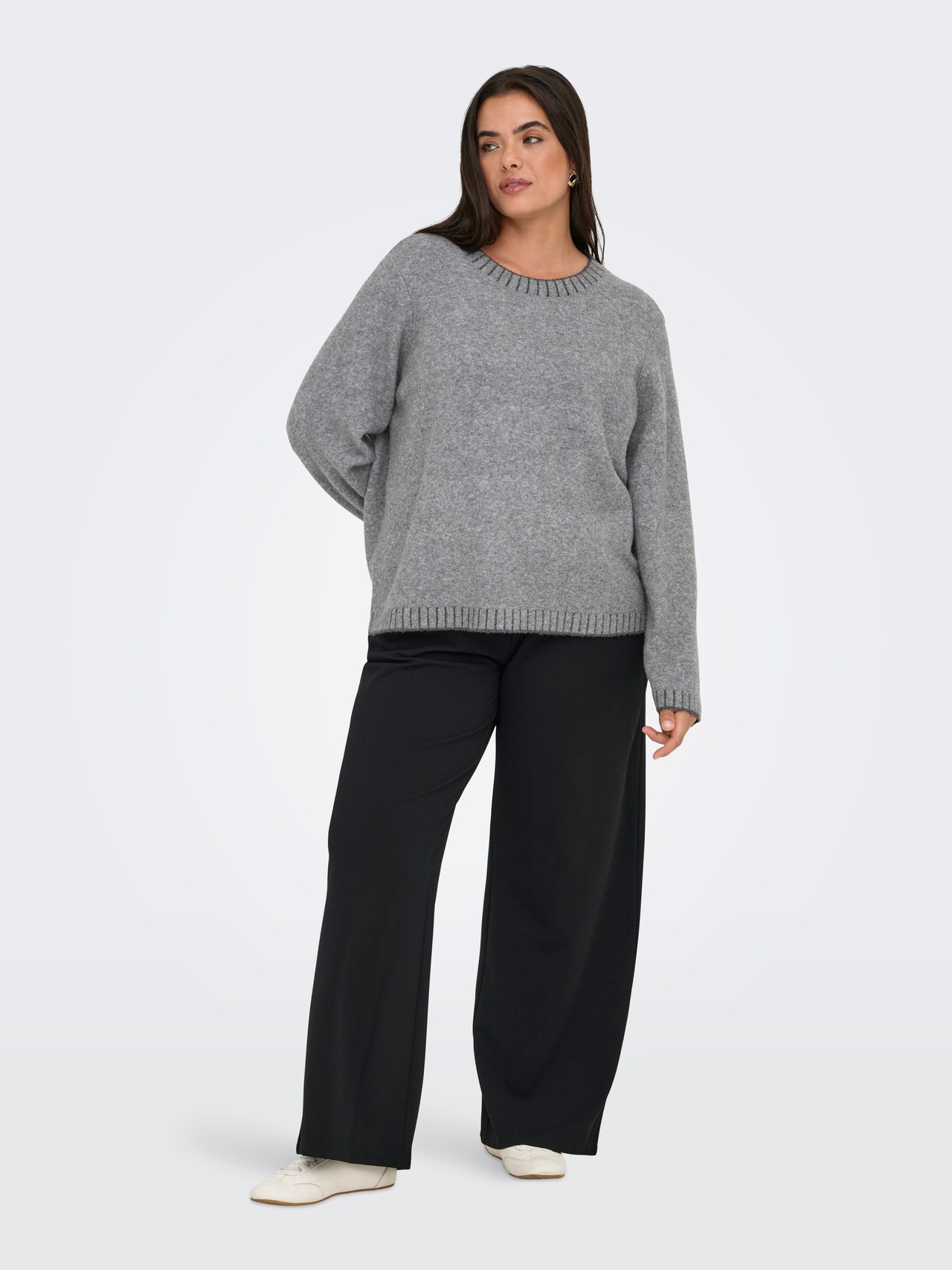 ONLY CARFINA Strickpullover -Medium Grey Melange - 15350674