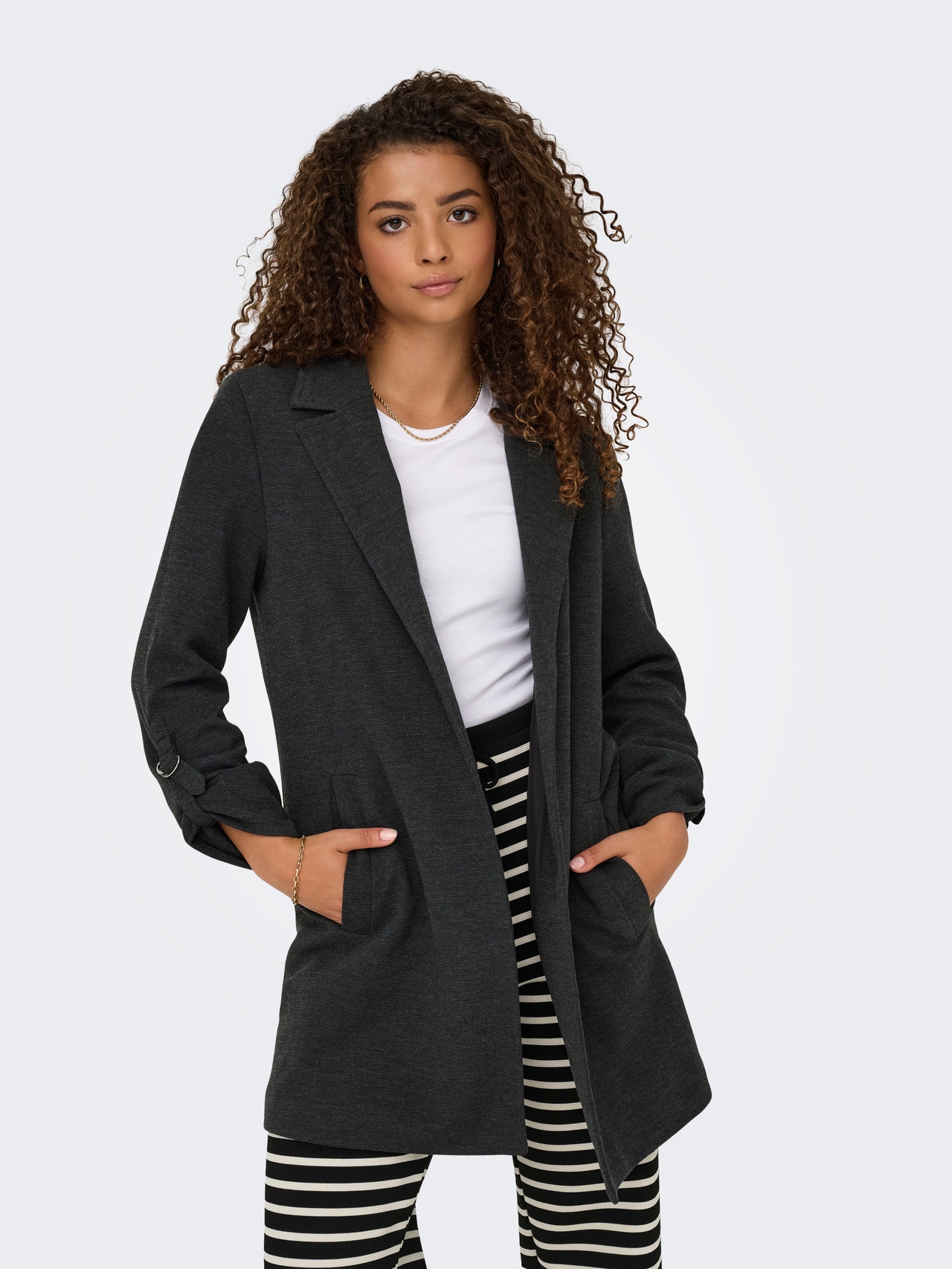 ONLY ONLNORMA Mantel -Dark Grey Melange - 15351246