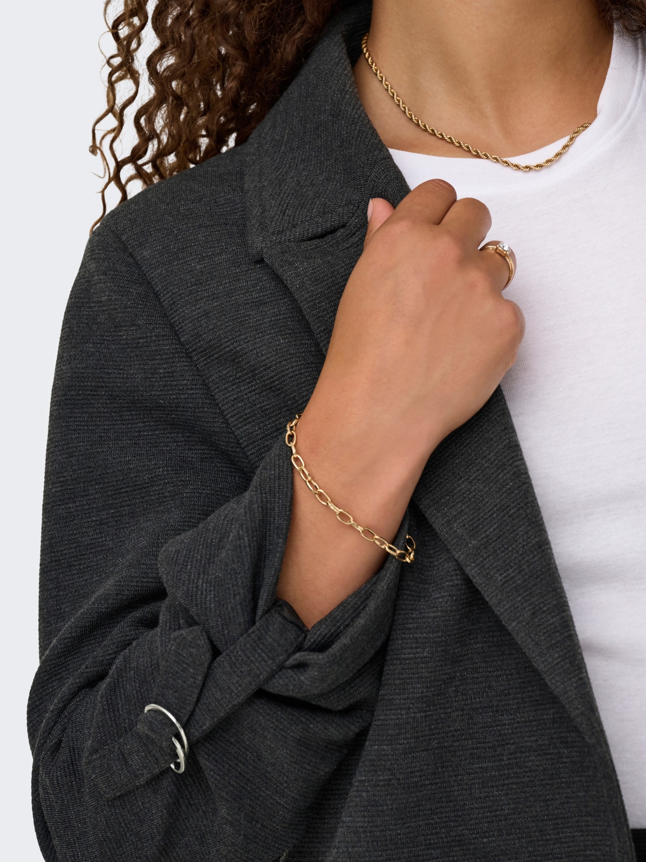 ONLY ONLNORMA Mantel -Dark Grey Melange - 15351246