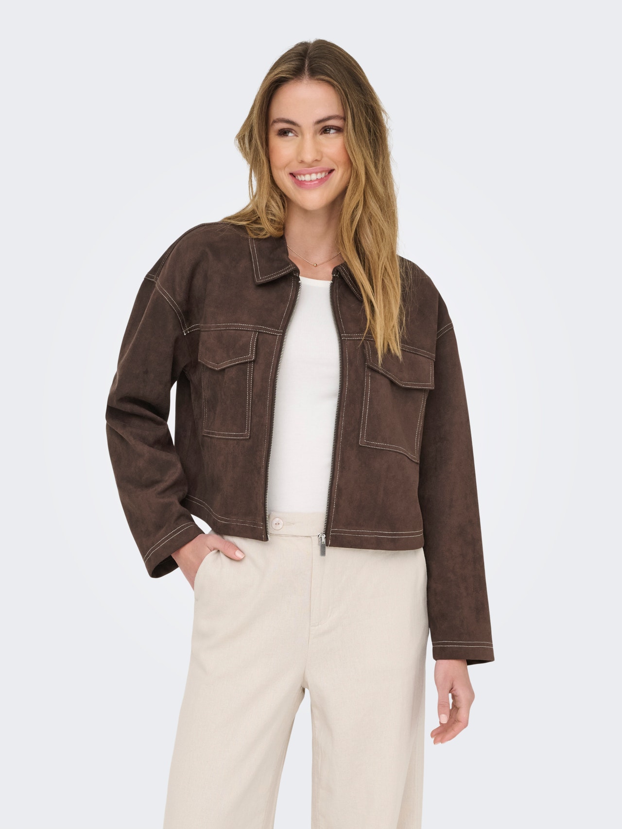 ONLY ONLSTINA Bunda -Seal Brown - 15351260