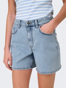 ONLY JDYCLAUDIA Hohe Taille Weiter Beinschnitt Jeans-Shorts -Light Blue Denim - 15351518