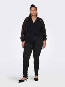 ONLY Tavapärane lõige Särgikrae Volüümikad varrukad Särk -Black - 15351672