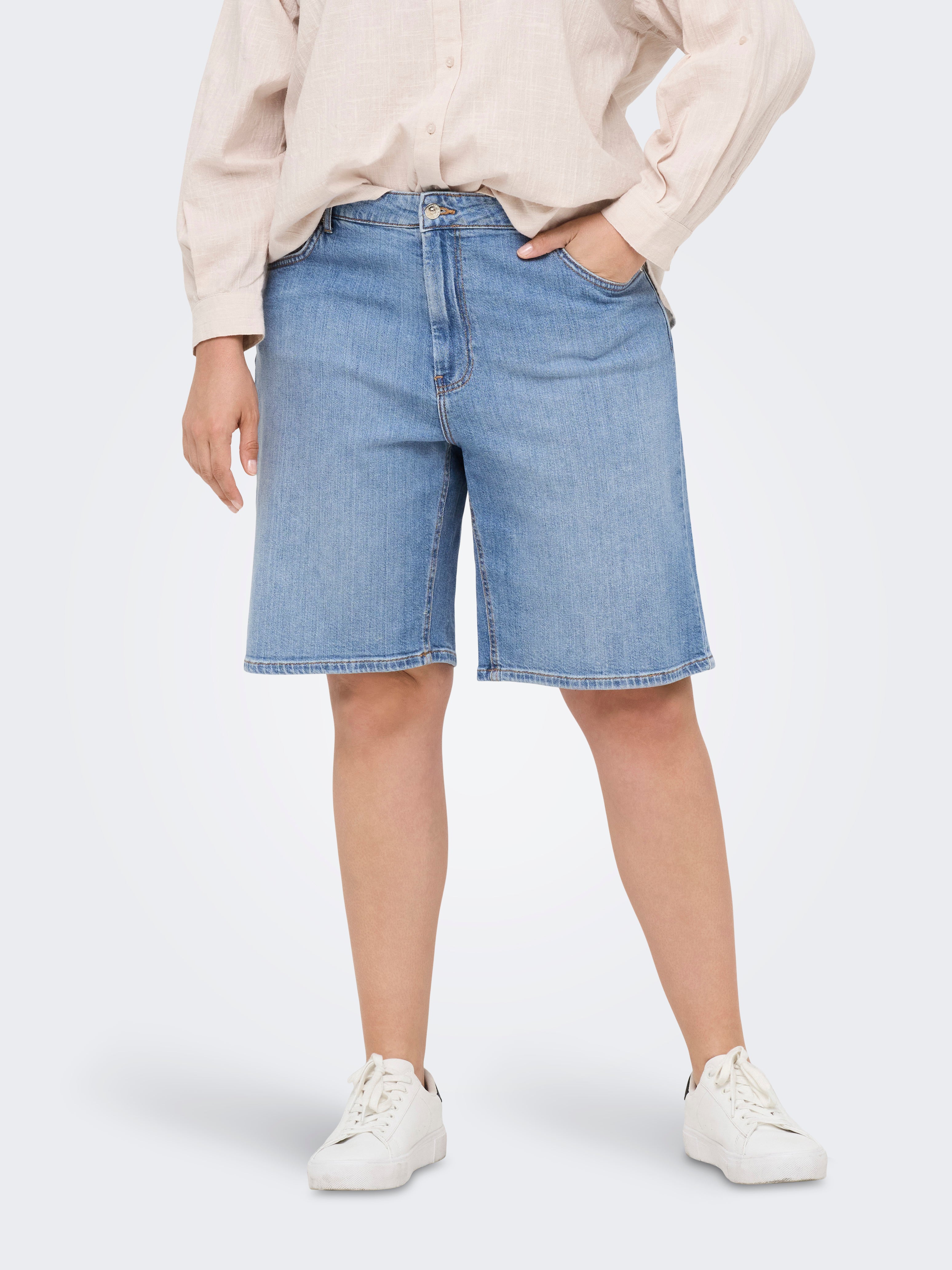 Carsonny Hohe Taille Normal Geschnitten Jeans-shorts