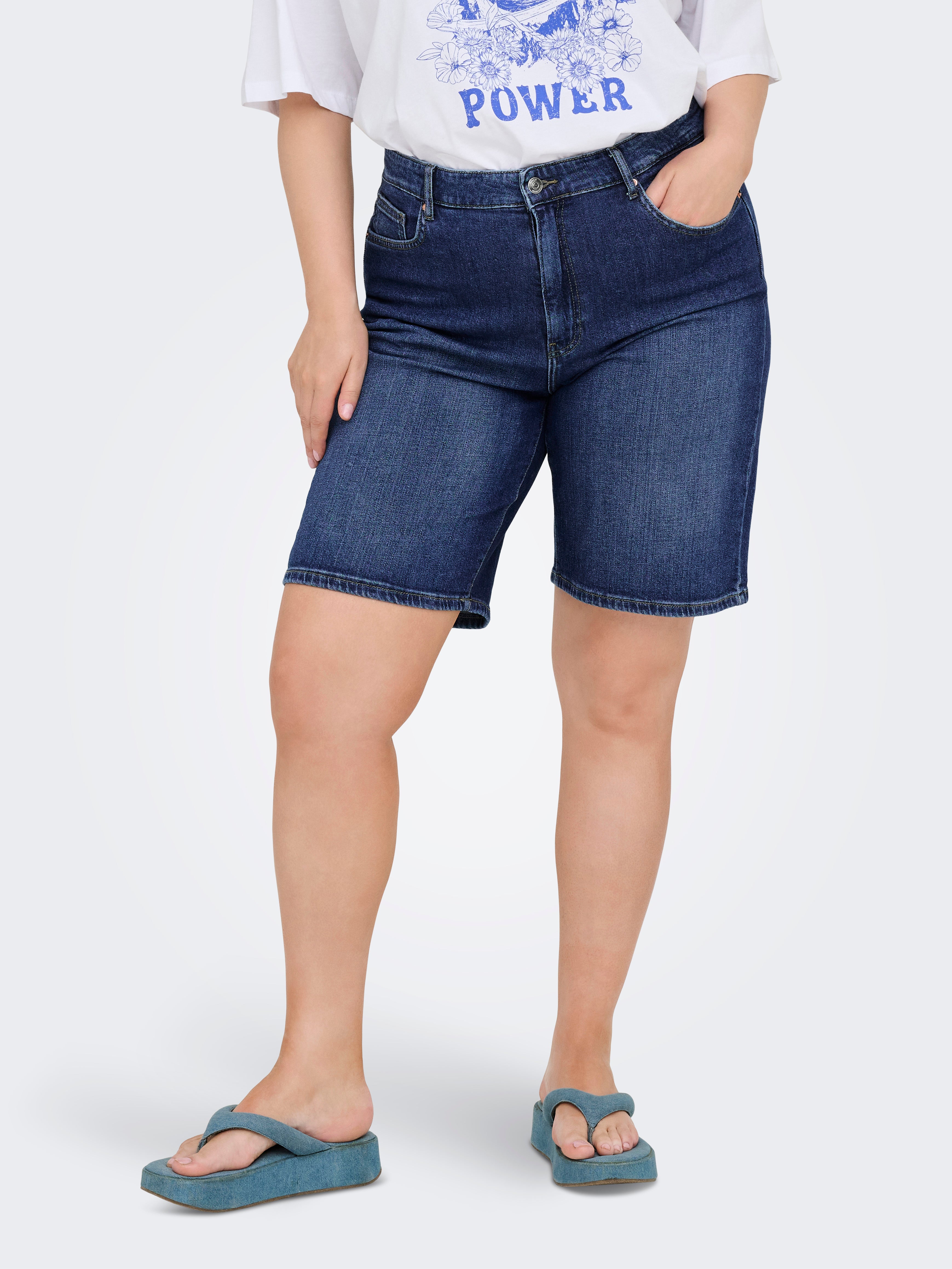 Thumbnail - Carsonny Hohe Taille Normal Geschnitten Jeans-shorts