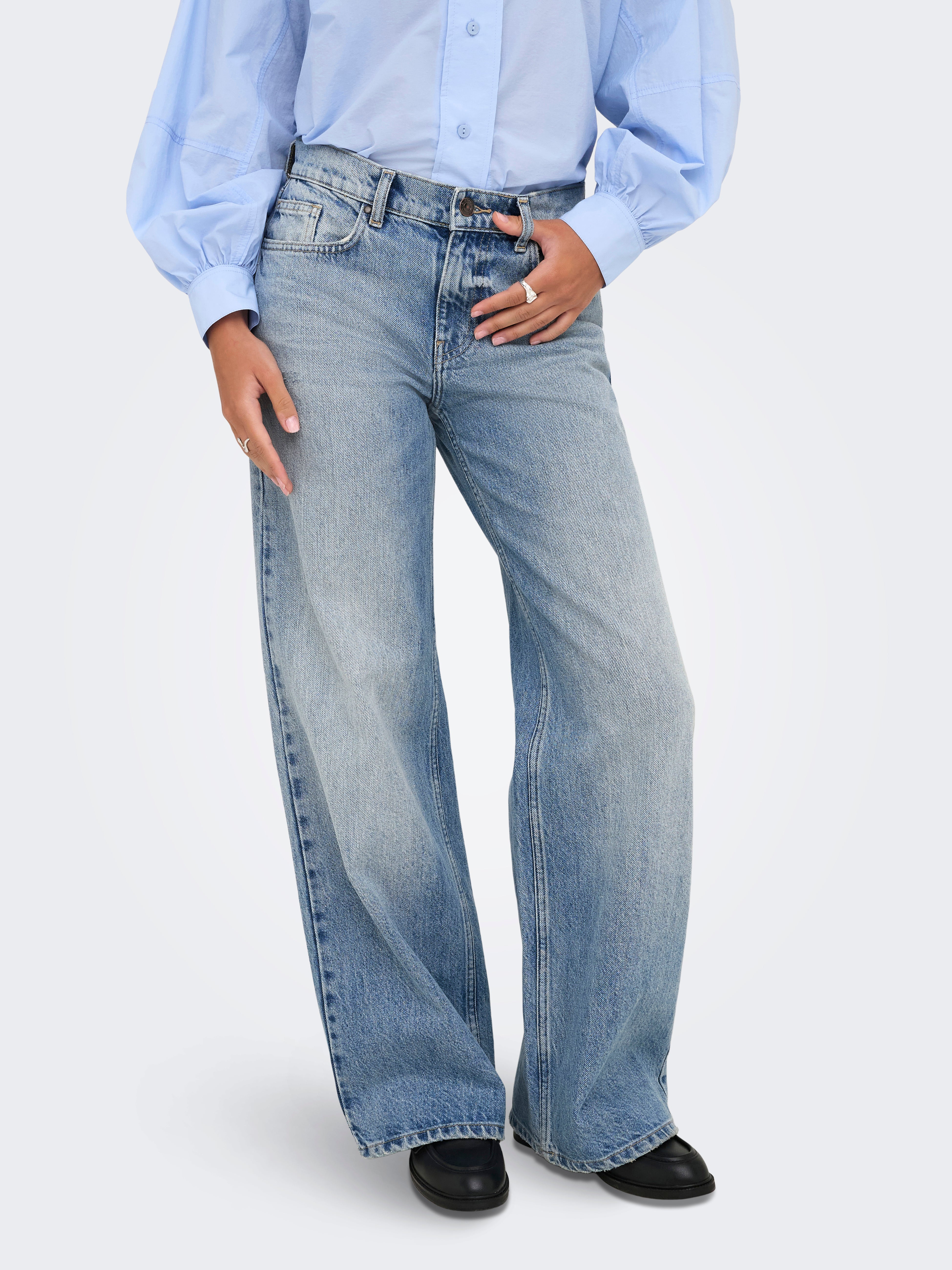 Onlhope Niedrige Taille Weiter Beinschnitt Jeans