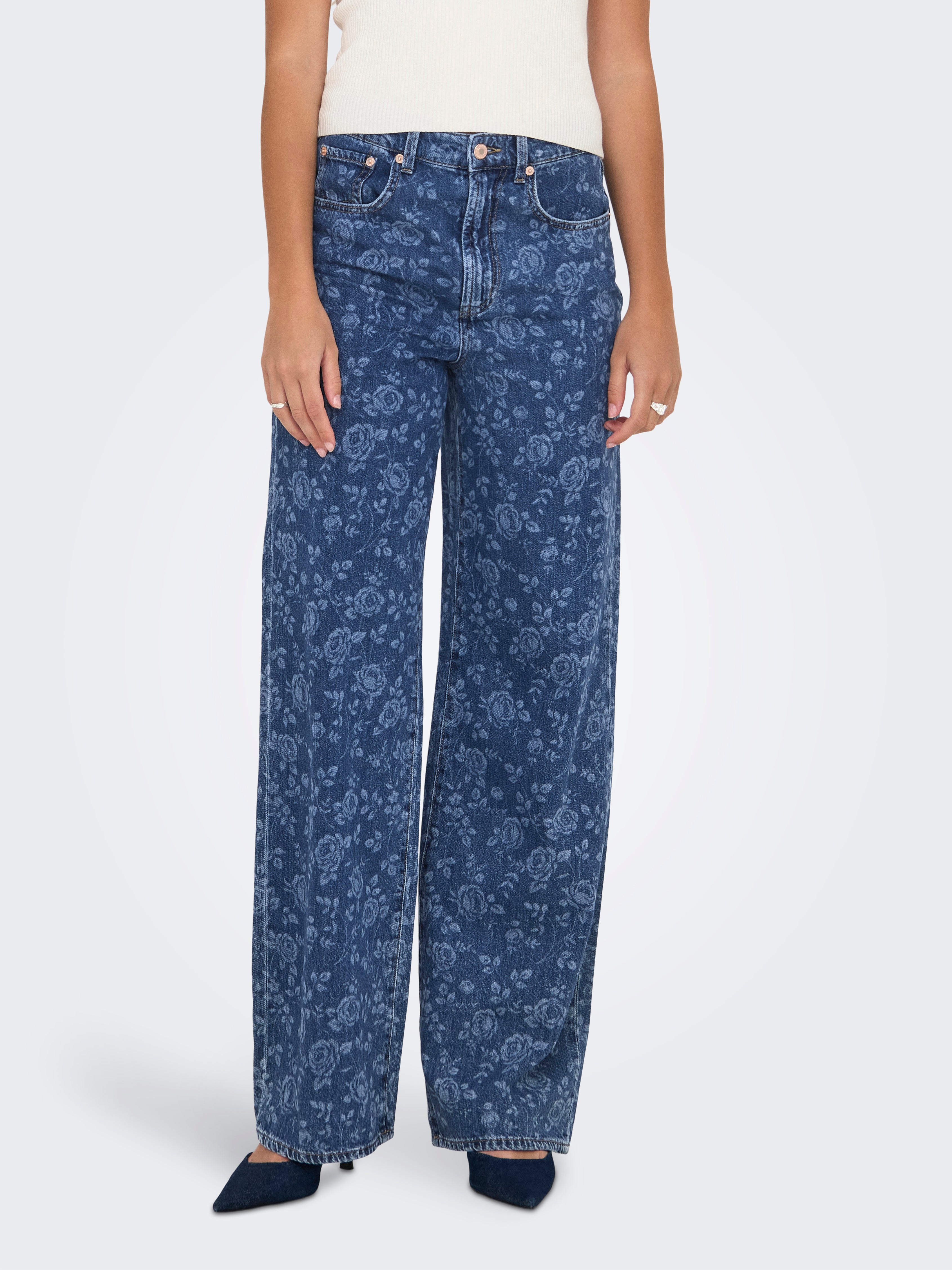 Thumbnail - Onlhope Hohe Taille Weiter Beinschnitt Jeans