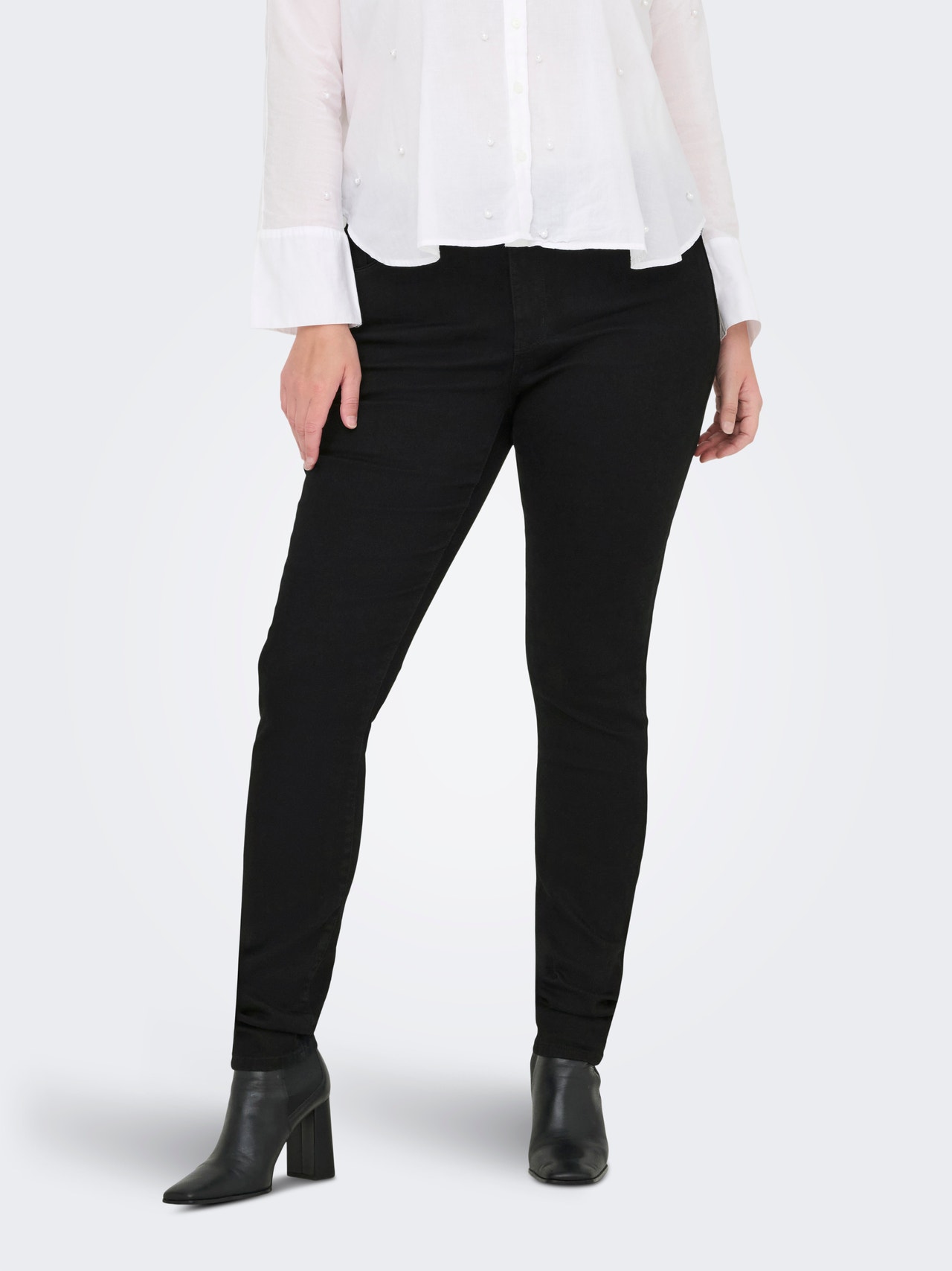 ONLY CARSALLY Skinny Fit Jeans -Black Denim - 15352625