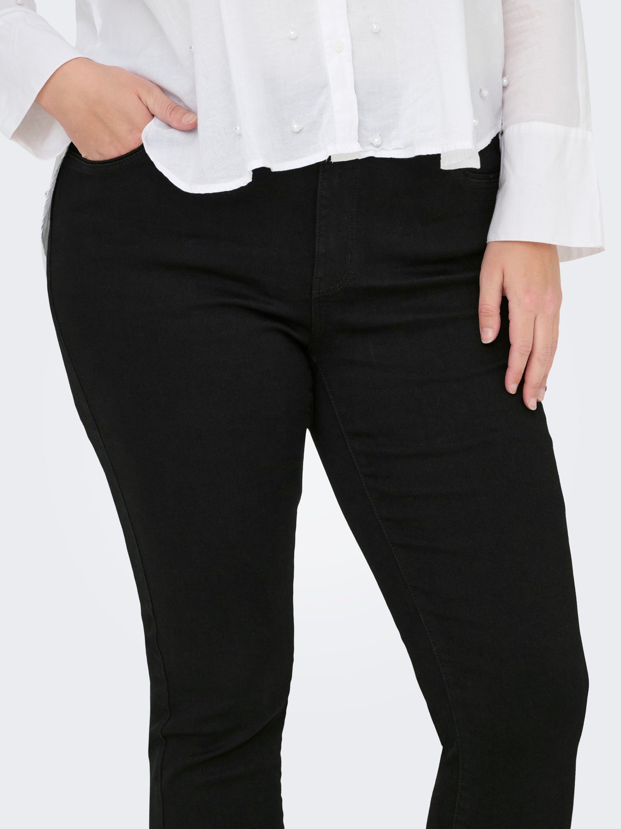 ONLY CARSALLY Skinny Fit Jeans -Black Denim - 15352625