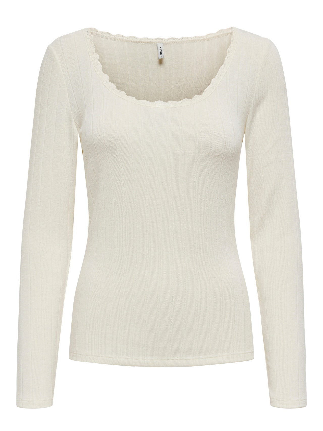 ONLY Tavapärane lõige U-kaelus Top -Egret - 15352881