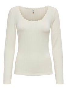 ONLY Tavapärane lõige U-kaelus Top -Egret - 15352881