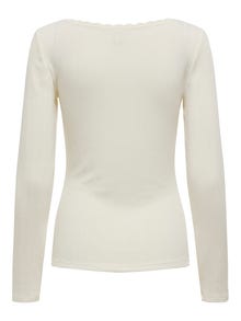 ONLY Tavapärane lõige U-kaelus Top -Egret - 15352881