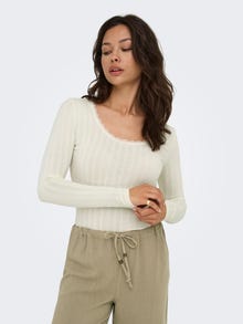 ONLY Tavapärane lõige U-kaelus Top -Egret - 15352881