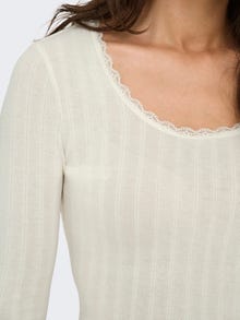 ONLY Tavapärane lõige U-kaelus Top -Egret - 15352881