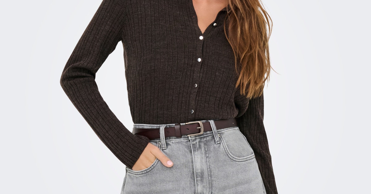 Onlsunny Short Sleeve Knit Cardigan-Brown main image 0