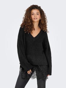 ONLY ONLVIVIA Knitted pullover -Black - 15353121