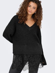 ONLY ONLVIVIA Knitted pullover -Black - 15353121
