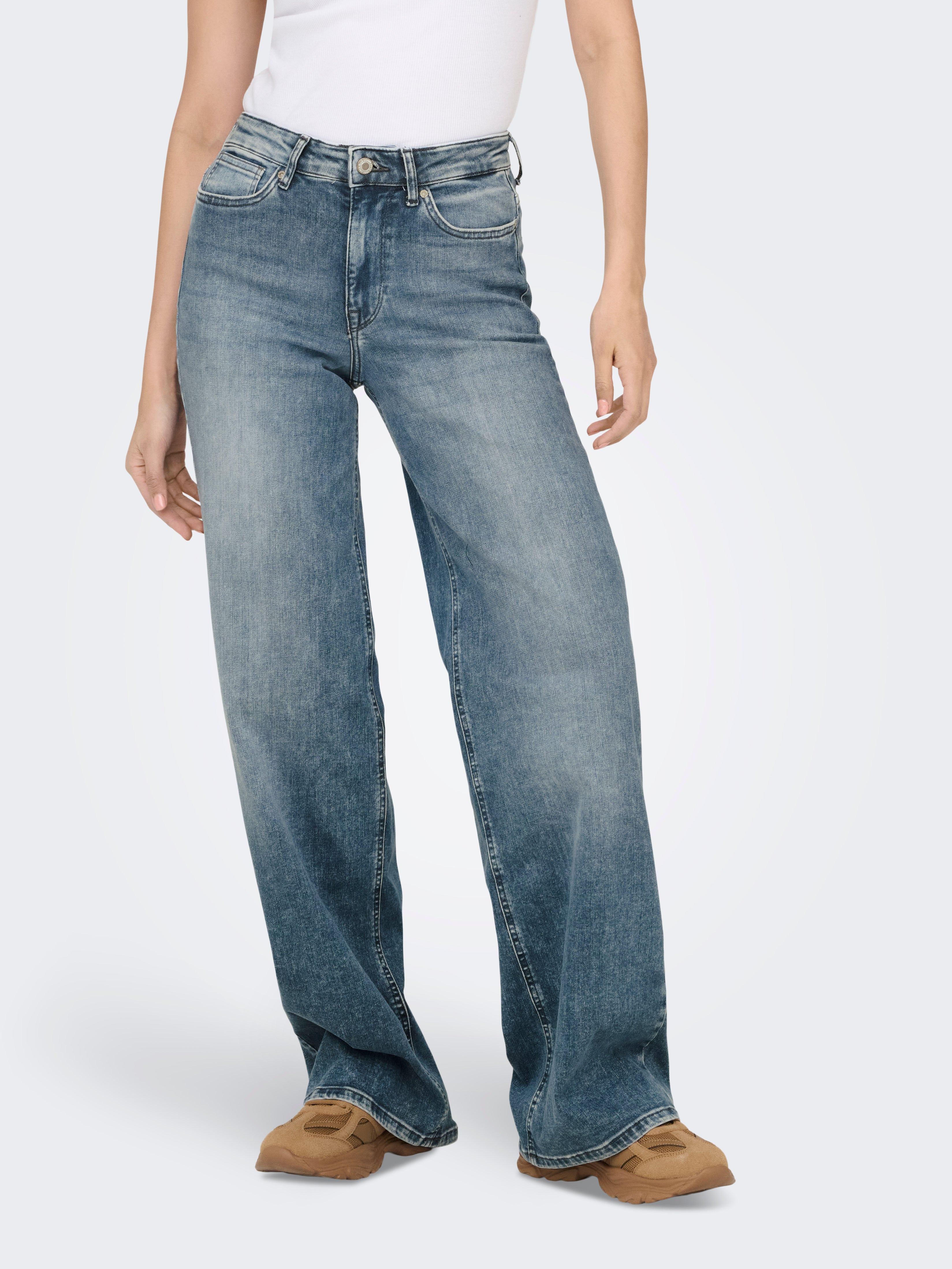 Onlmadison Hohe Taille Weiter Beinschnitt Jeans