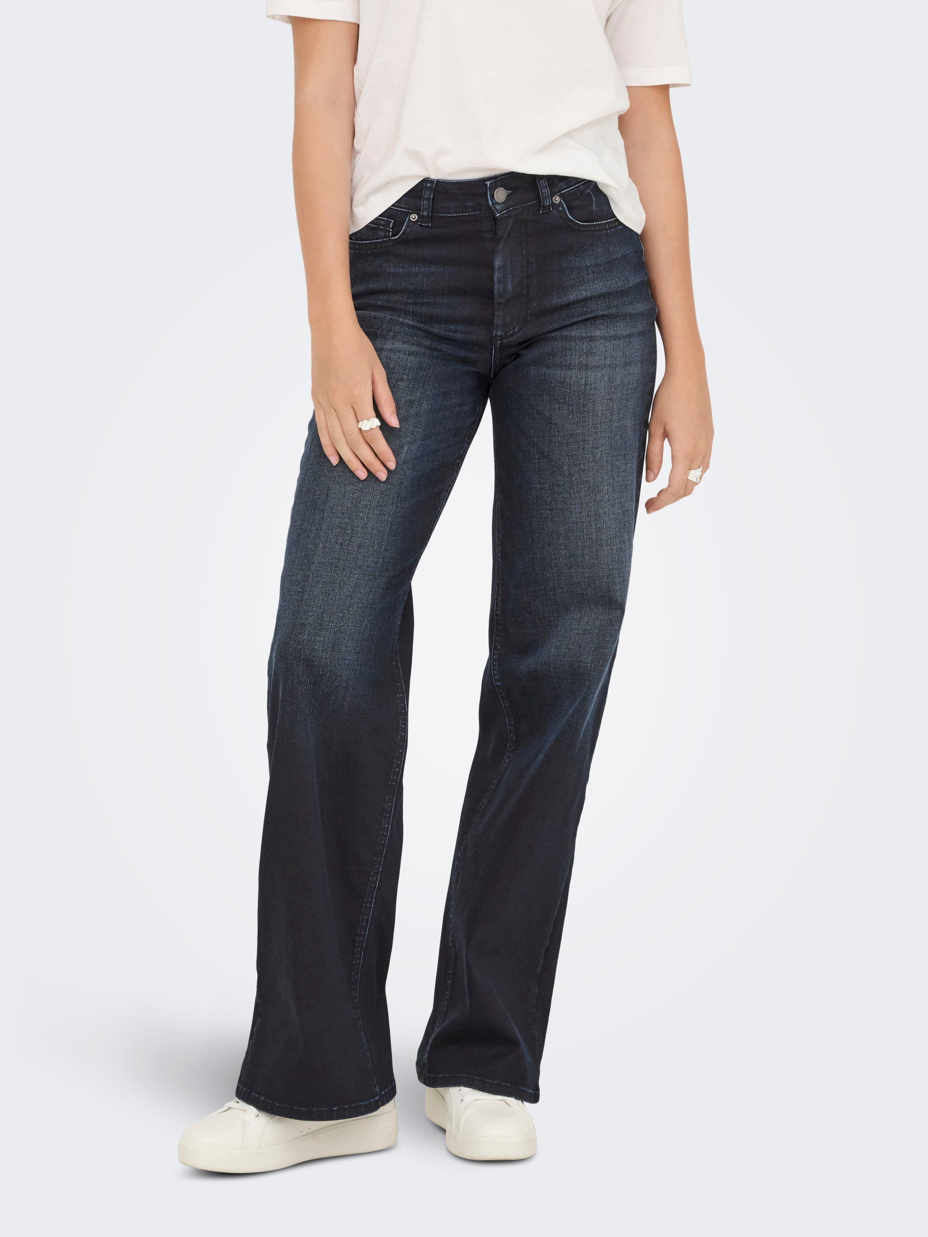 Onlmadison Hohe Taille Weiter Beinschnitt Jeans