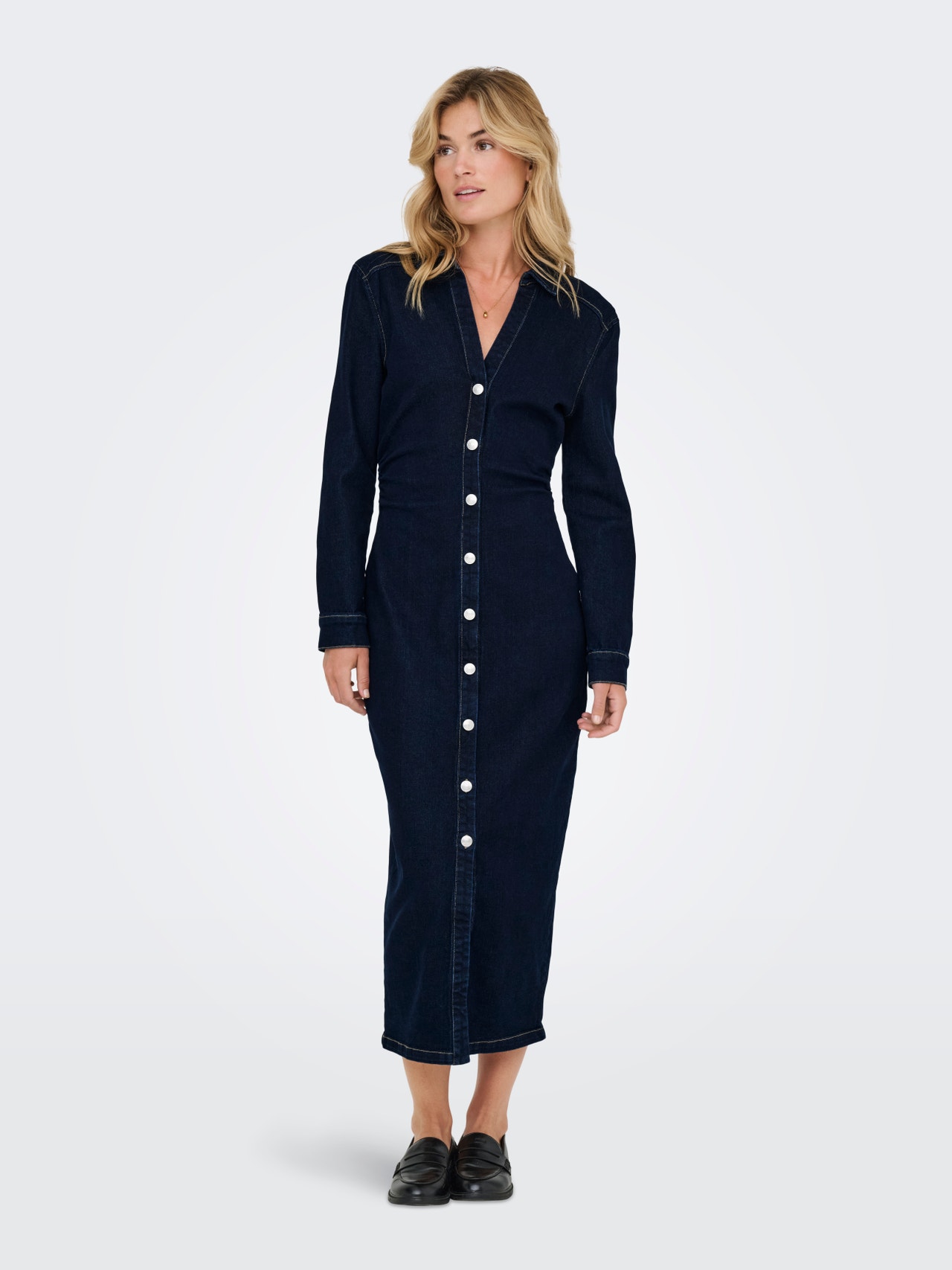 ONLY ONLCAITLIN Vestito lungo -Dark Blue Denim - 15353746
