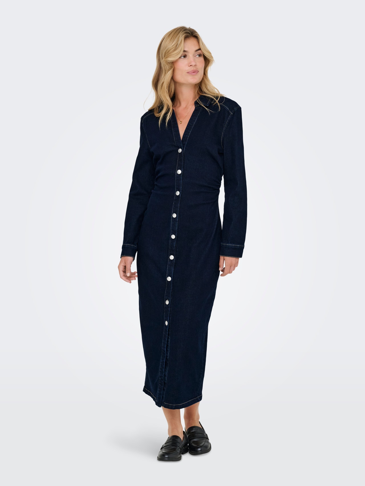 ONLY ONLCAITLIN Vestito lungo -Dark Blue Denim - 15353746