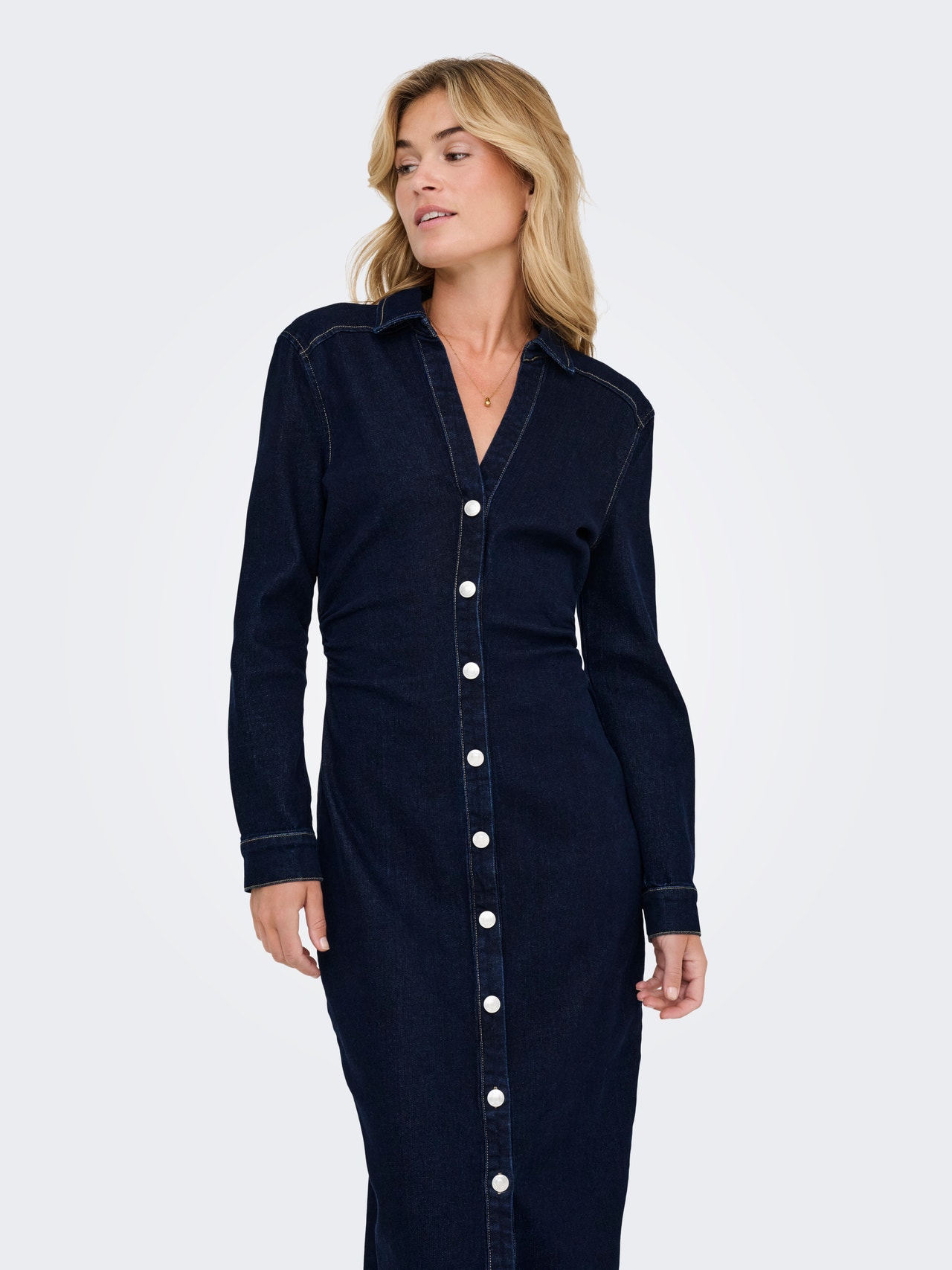 ONLY ONLCAITLIN Vestito lungo -Dark Blue Denim - 15353746