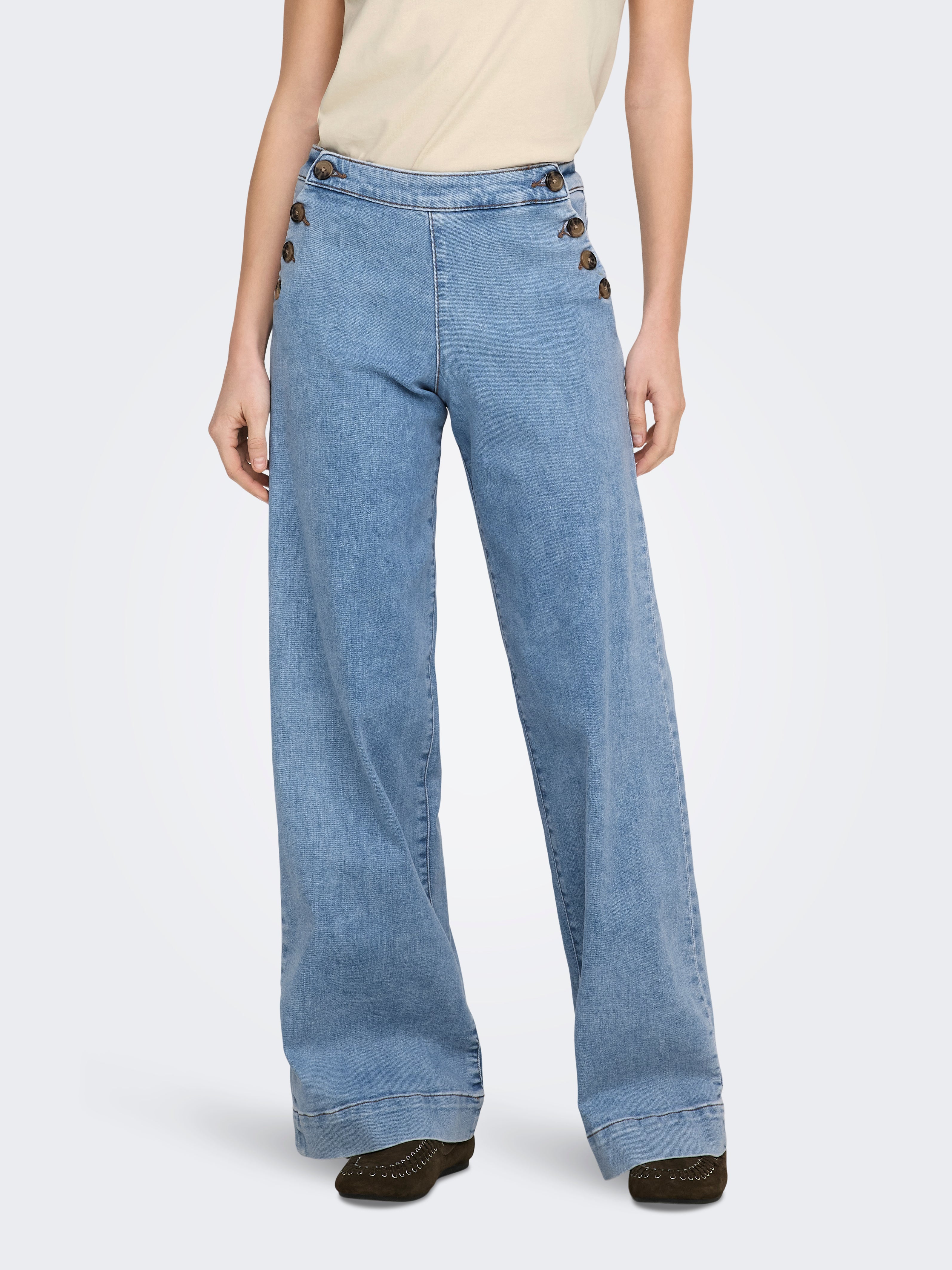 Onlmadison Hohe Taille Weiter Beinschnitt Jeans