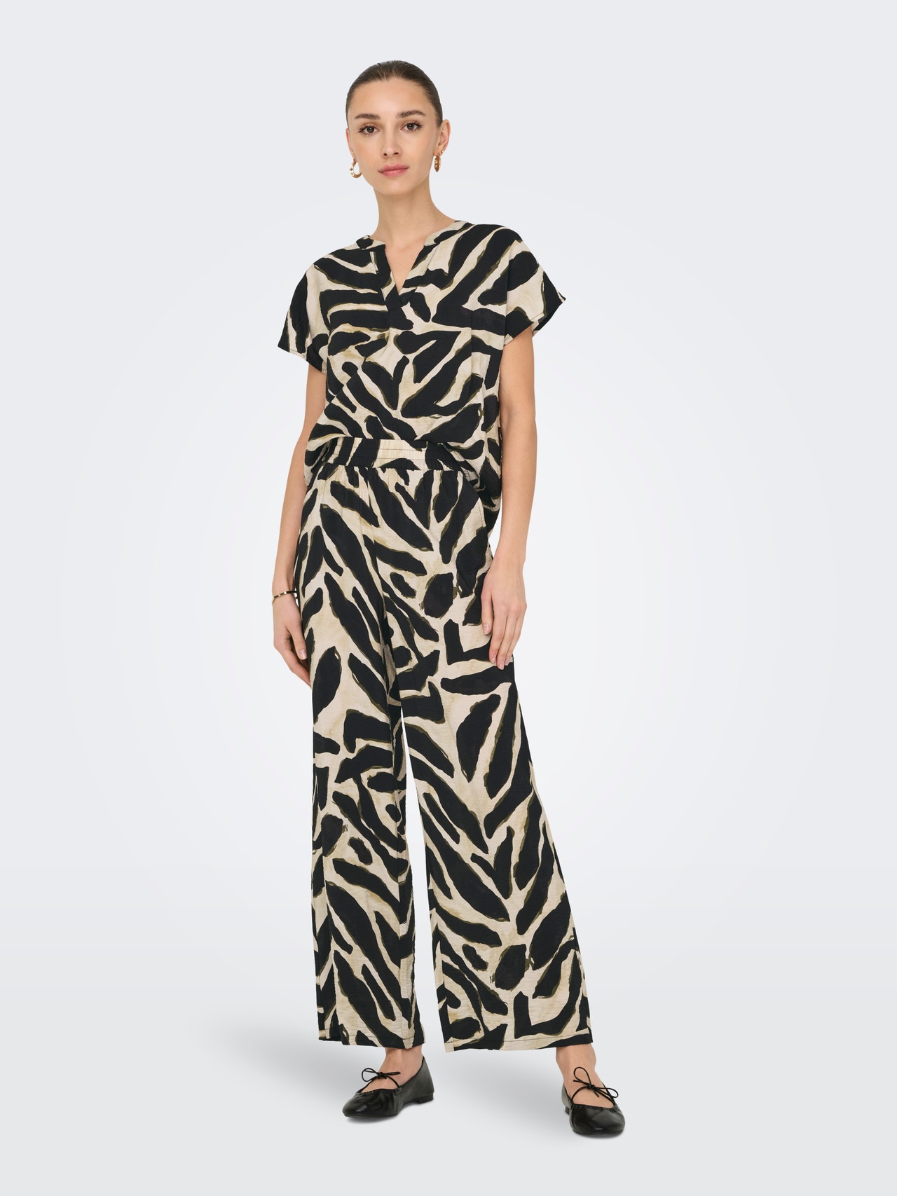 ONLY JDYJASMINE Wide Leg Fit Trousers -Tapioca - 15354007